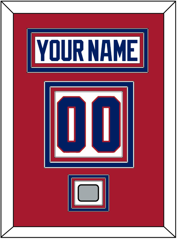 Montreal Nameplate & Number (Back) With Stanley Cup Champions Patch - Home White (1984-1997) - Triple Mat 2