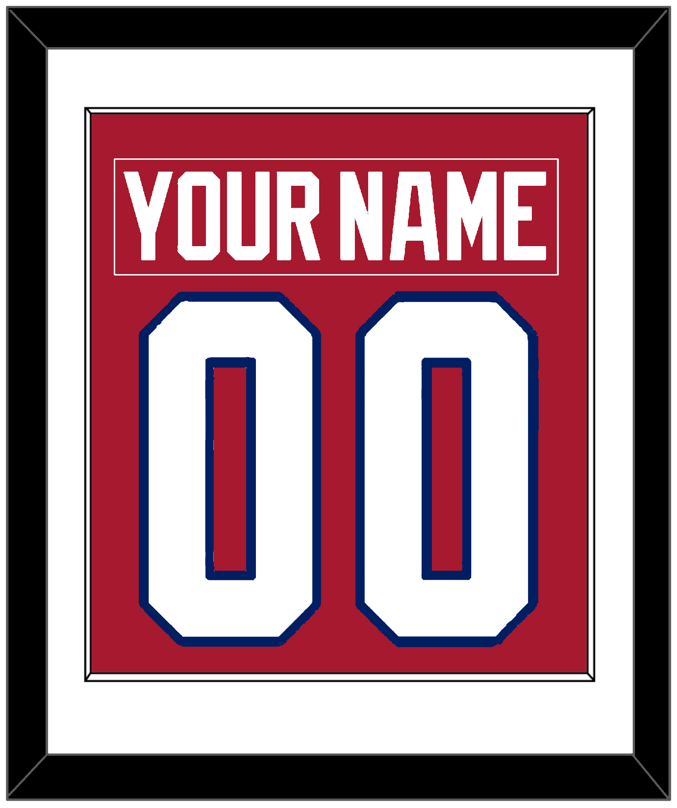 Montreal Nameplate & Number (Back) Combined - Road Red (1984-1997) - Essential Tier 1