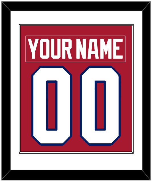 Montreal Nameplate & Number (Back) Combined - Road Red (1984-1997) - Essential Tier 1