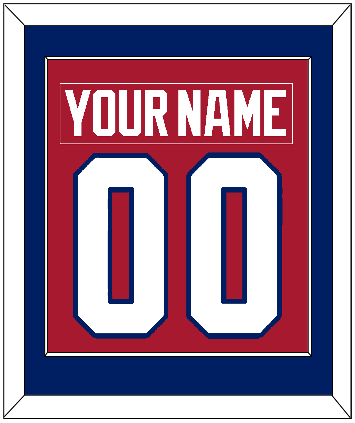 Montreal Nameplate & Number (Back) Combined - Road Red (1984-1997) - Essential Tier 2
