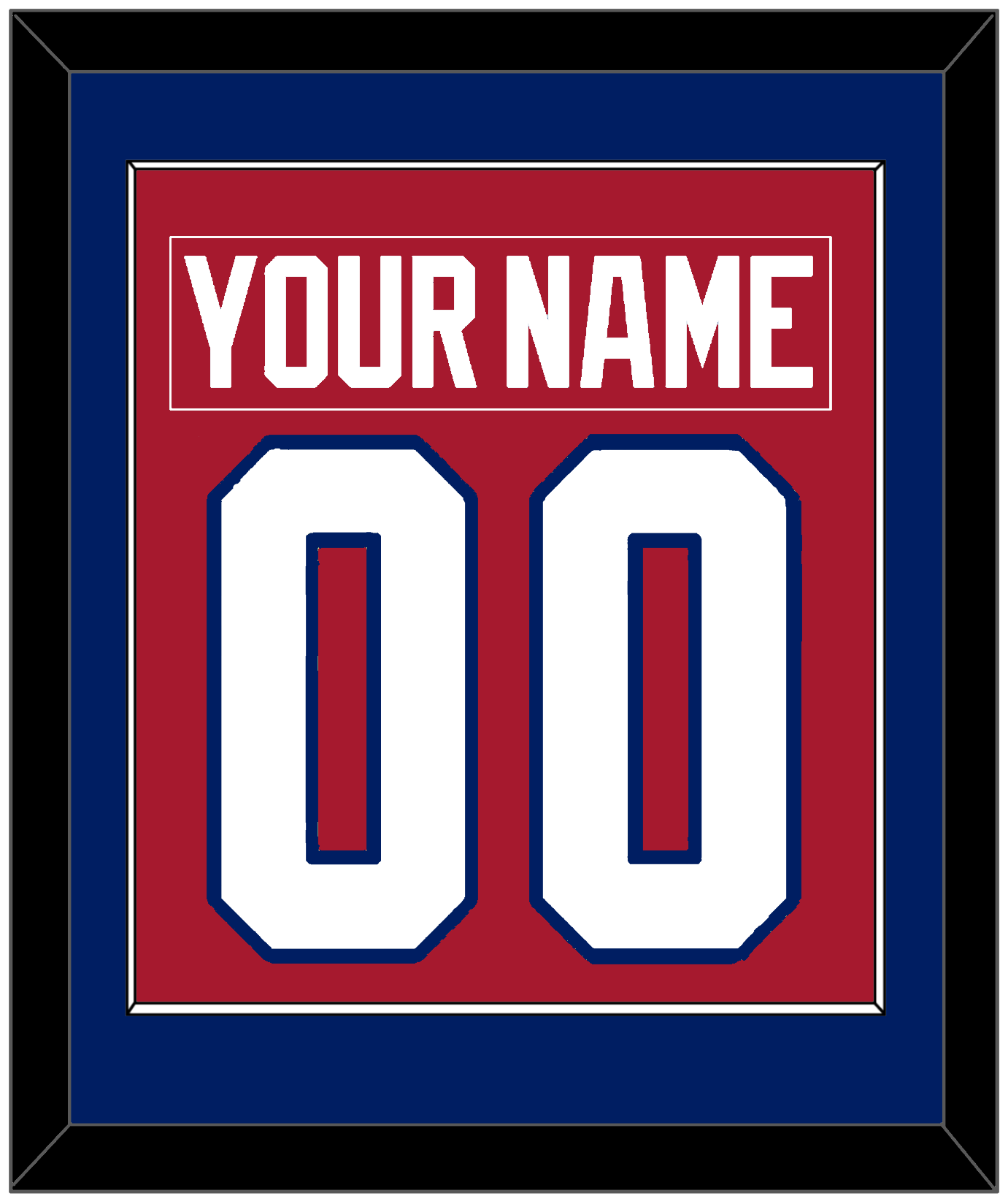 Montreal Nameplate & Number (Back) Combined - Road Red (1984-1997) - Essential Tier 2