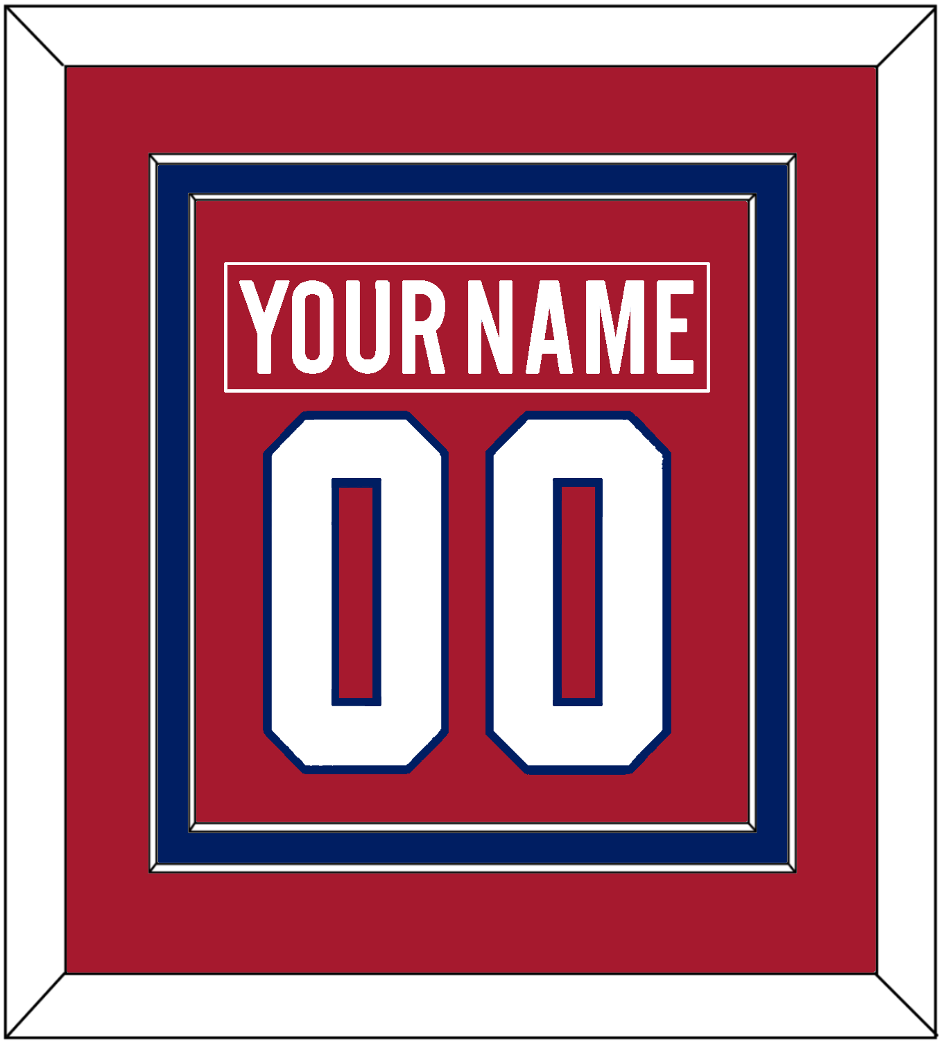 Montreal Nameplate & Number (Back) Combined - Road/Home Red (1997-2007) - Signature Tier 2