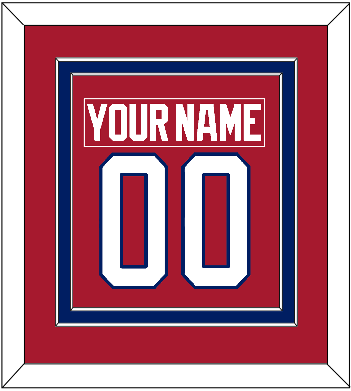 Montreal Nameplate & Number (Back) Combined - Road Red (1984-1997) - Signature Tier 2