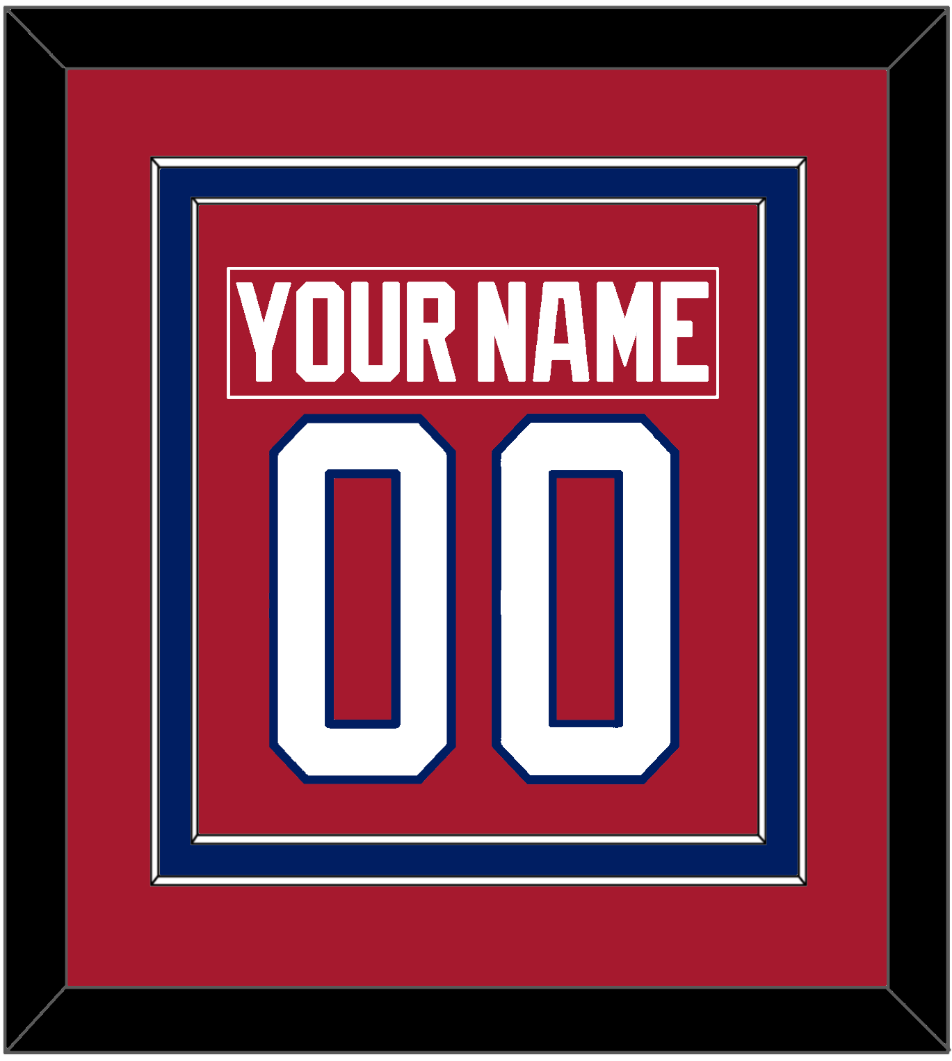 Montreal Nameplate & Number (Back) Combined - Road Red (1984-1997) - Signature Tier 2