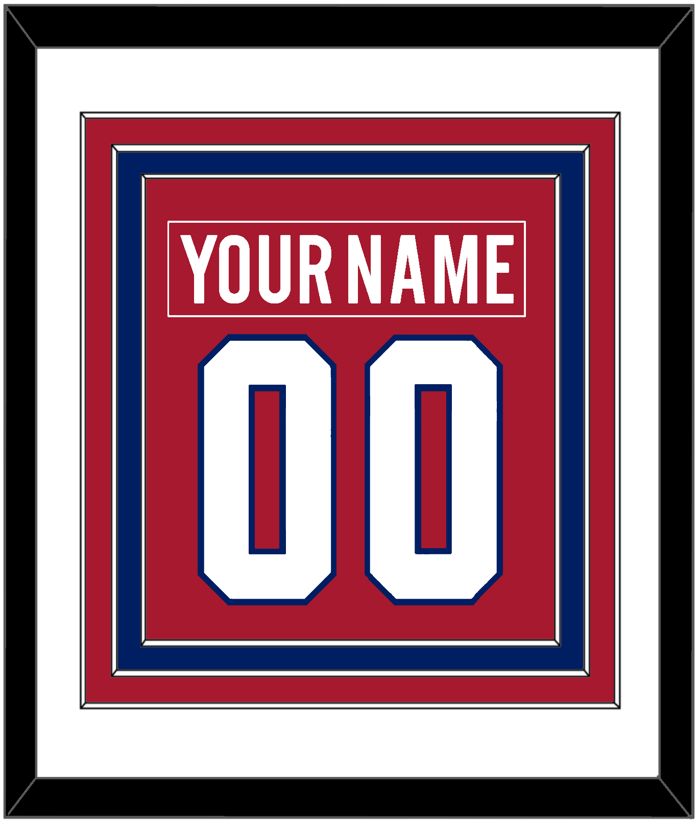 Montreal Nameplate & Number (Back) Combined - Road/Home Red (1997-2007) - Premier Tier 1