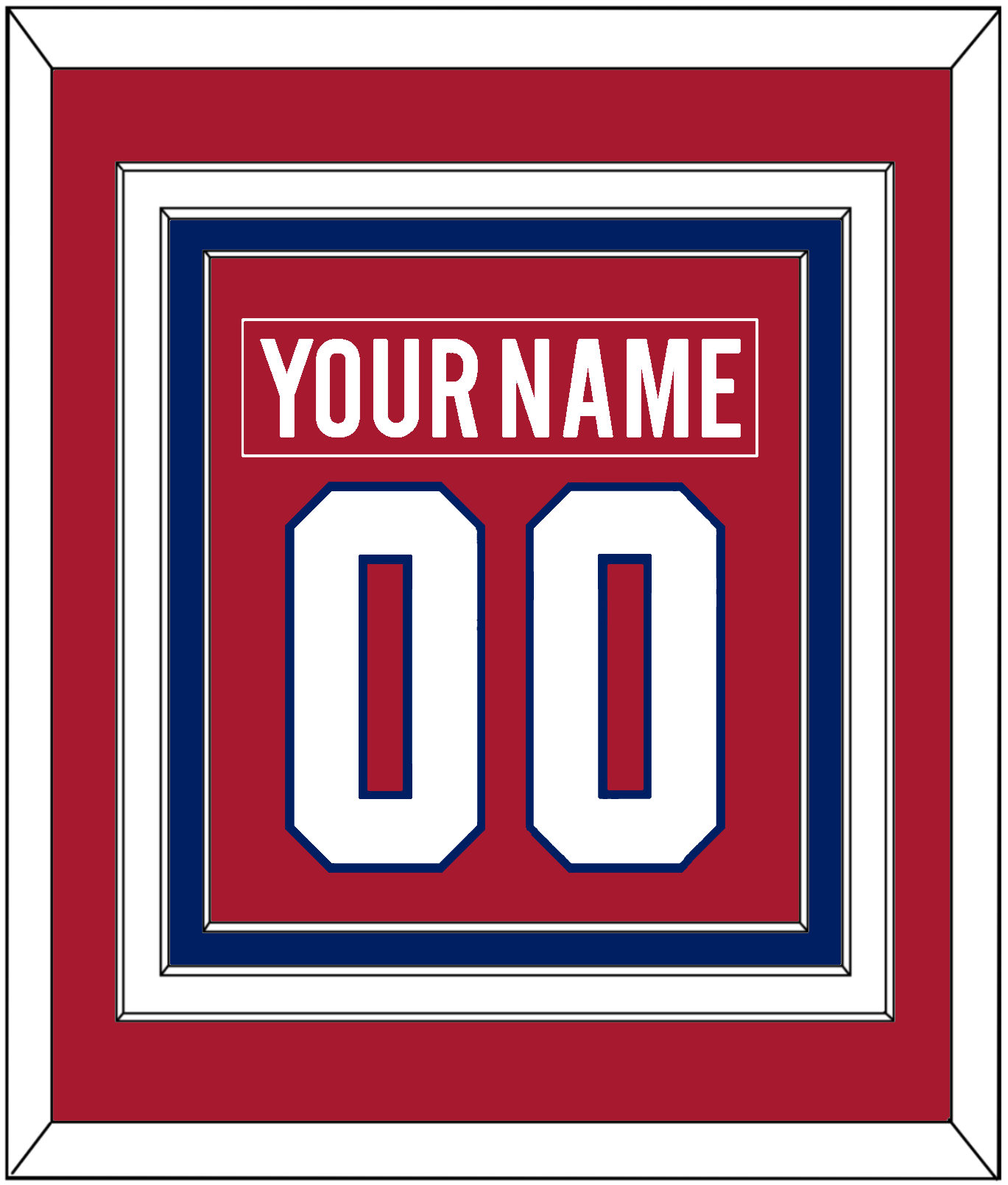 Montreal Nameplate & Number (Back) Combined - Road/Home Red (1997-2007) - Premier Tier 2