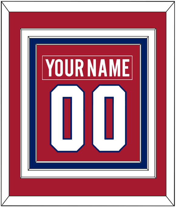 Montreal Nameplate & Number (Back) Combined - Home Red - Triple Mat 2