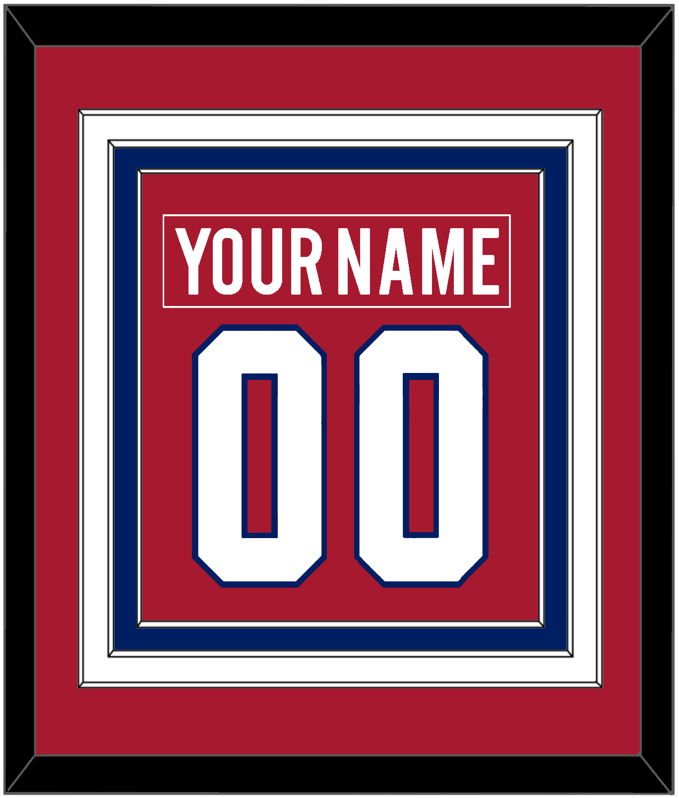 Montreal Nameplate & Number (Back) Combined - Road/Home Red (1997-2007) - Premier Tier 2