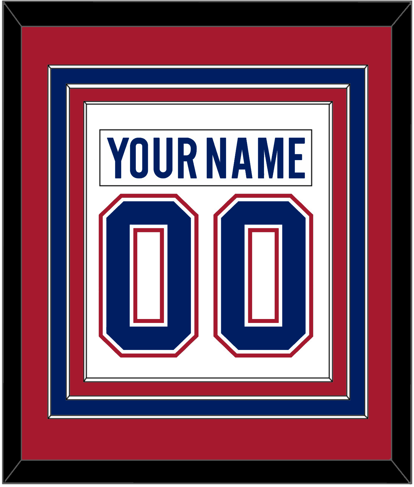 Montreal Nameplate & Number (Back) Combined - Home/Road White (1997-2007) - Premier Tier 2