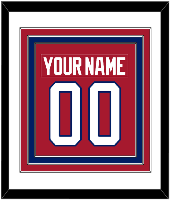 Montreal Nameplate & Number (Back) Combined - Road Red (1984-1997) - Triple Mat 1