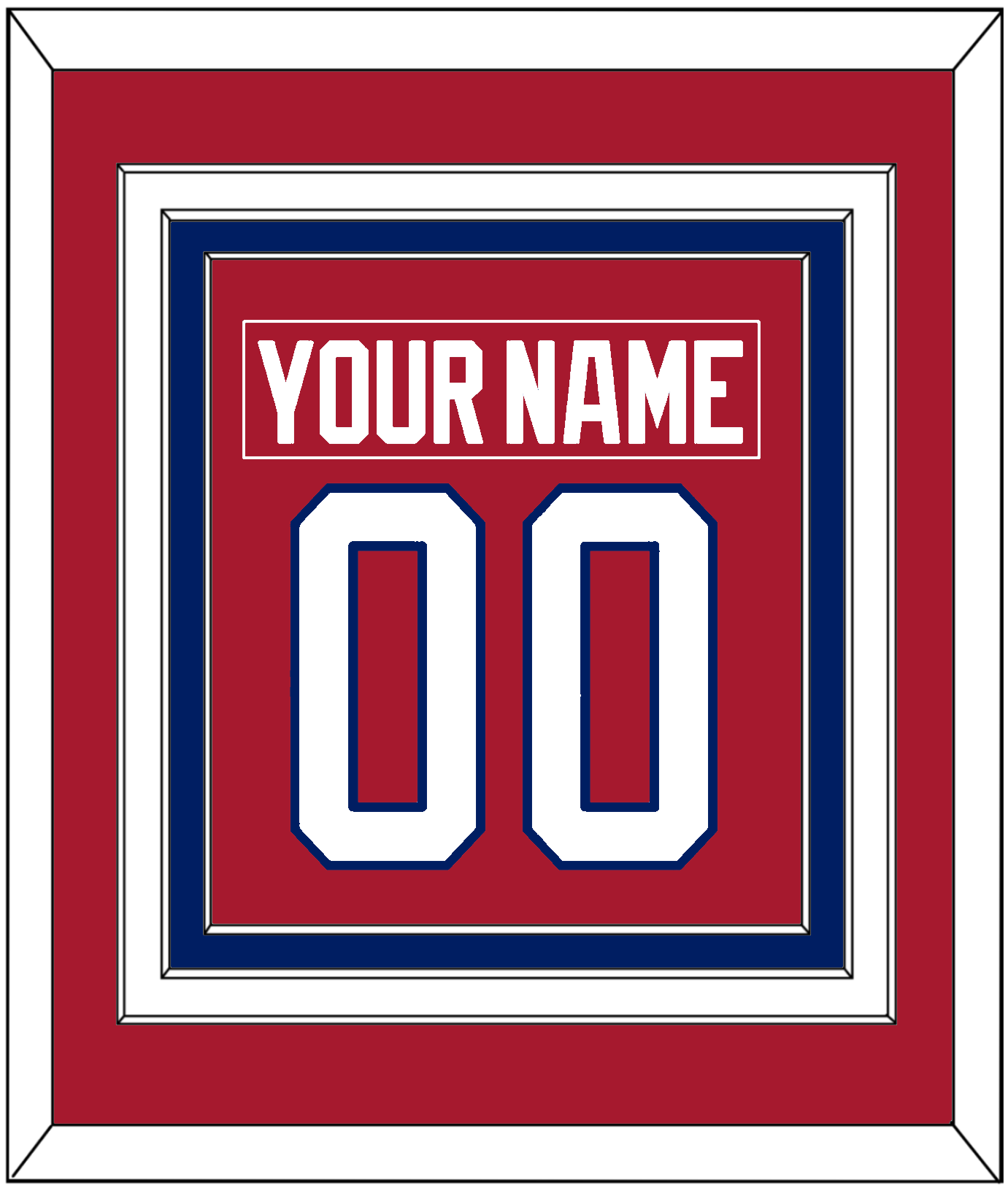 Montreal Nameplate & Number (Back) Combined - Road Red (1984-1997) - Premier Tier 2