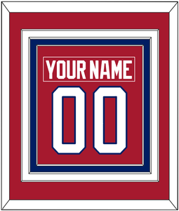 Montreal Nameplate & Number (Back) Combined - Road Red (1984-1997) - Triple Mat 2