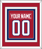 Montreal Nameplate & Number (Back) Combined - Road Red (1984-1997) - Triple Mat 2