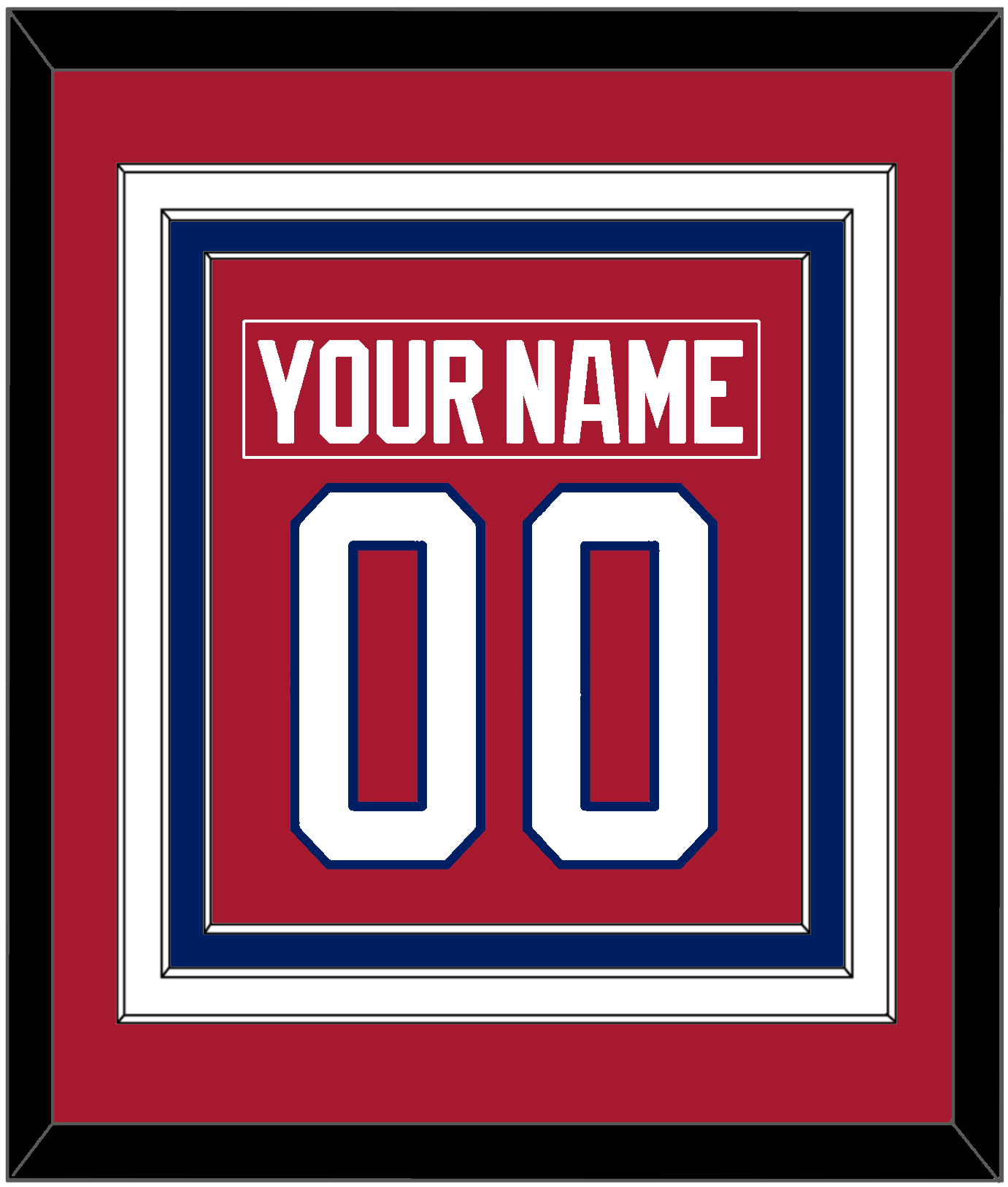Montreal Nameplate & Number (Back) Combined - Road Red (1984-1997) - Premier Tier 2