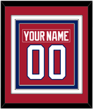 Montreal Nameplate & Number (Back) Combined - Road Red (1984-1997) - Triple Mat 2