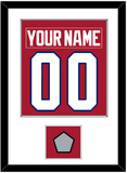 Montreal Nameplate & Number (Back) Combined With Stanley Cup Finals Patch - Road Red (1984-1997) - Single Mat 1