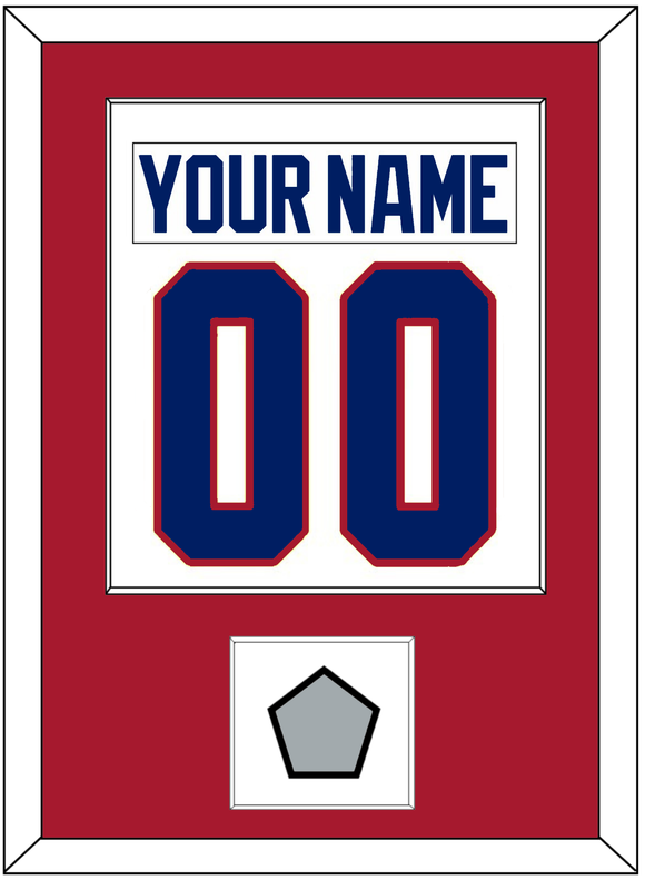 Montreal Nameplate & Number (Back) Combined With Stanley Cup Finals Patch - Home White (1984-1997) - Single Mat 1