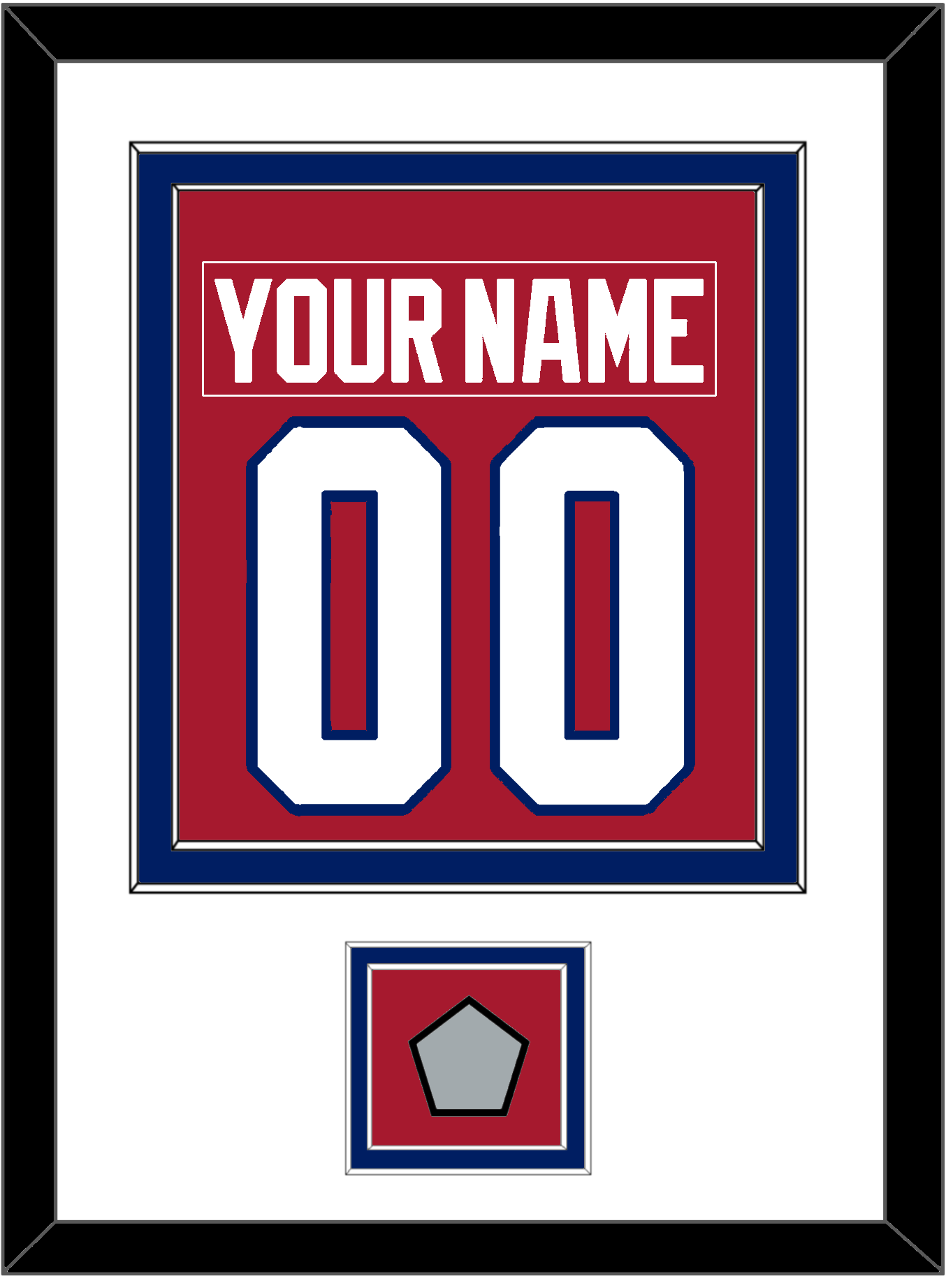 Montreal Nameplate & Number (Back) Combined With Stanley Cup Champions Patch - Road Red (1984-1997) - Signature Tier 1
