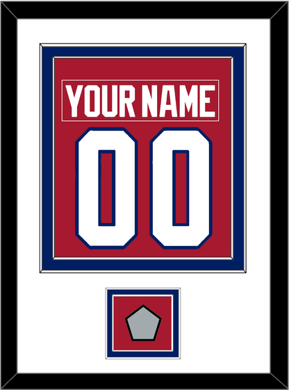 Montreal Nameplate & Number (Back) Combined With Stanley Cup Finals Patch - Road Red (1984-1997) - Signature Tier 1