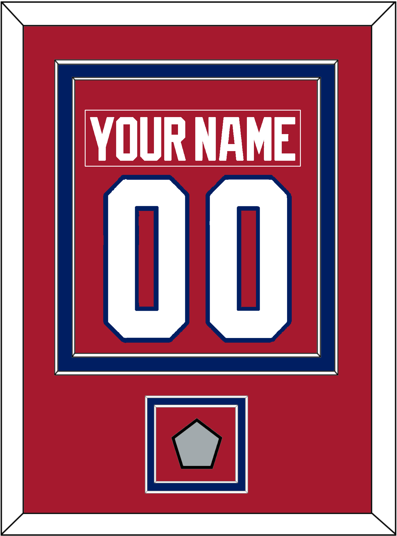 Montreal Nameplate & Number (Back) Combined With Stanley Cup Champions Patch - Road Red (1984-1997) - Signature Tier 2