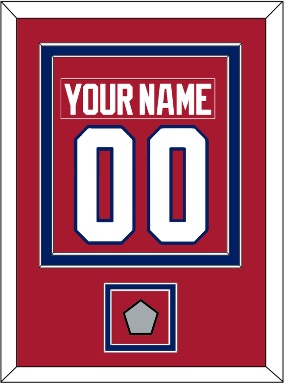 Montreal Nameplate & Number (Back) Combined With Stanley Cup Finals Patch - Road Red (1984-1997) - Double Mat 2