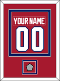 Montreal Nameplate & Number (Back) Combined With Stanley Cup Champions Patch - Road Red (1984-1997) - Double Mat 2