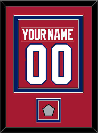 Montreal Nameplate & Number (Back) Combined With Stanley Cup Finals Patch - Road Red (1984-1997) - Signature Tier 2