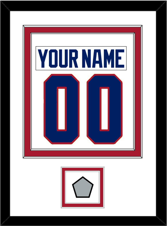 Montreal Nameplate & Number (Back) Combined With Stanley Cup Finals Patch - Home White (1984-1997) - Double Mat 1