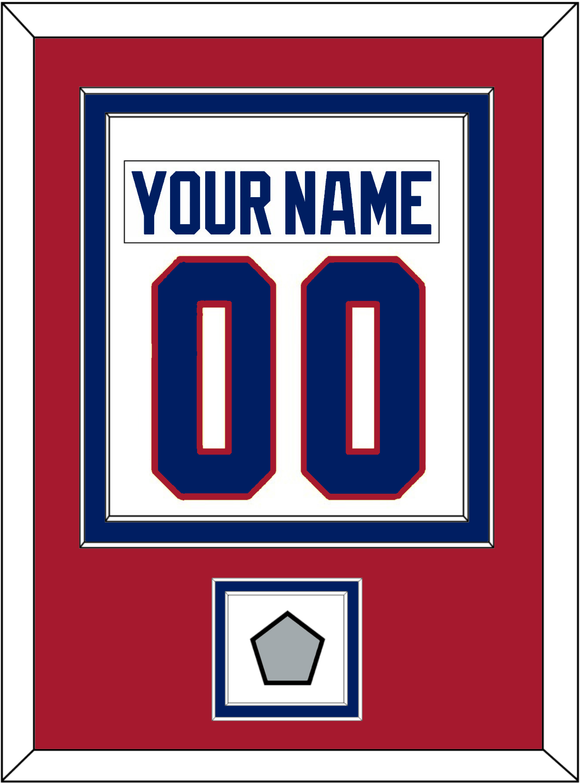 Montreal Nameplate & Number (Back) Combined With Stanley Cup Finals Patch - Home White (1984-1997) - Double Mat 2