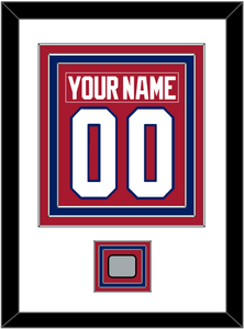 Montreal Nameplate & Number (Back) Combined With Stanley Cup Champions Patch - Road Red (1984-1997) - Triple Mat 1