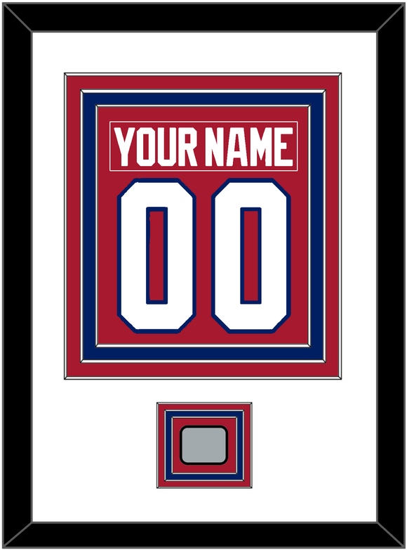 Montreal Nameplate & Number (Back) Combined With Stanley Cup Champions Patch - Road Red (1984-1997) - Triple Mat 1