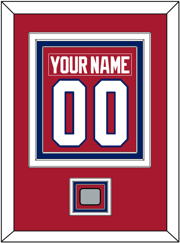 Montreal Nameplate & Number (Back) Combined With Stanley Cup Champions Patch - Road Red (1984-1997) - Triple Mat 2