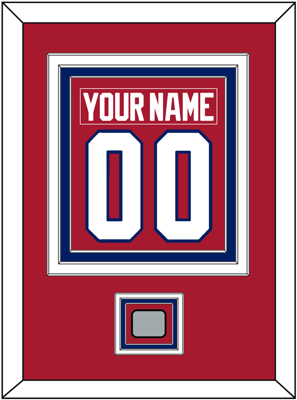 Montreal Nameplate & Number (Back) Combined With Stanley Cup Finals Patch - Road Red (1984-1997) - Triple Mat 2
