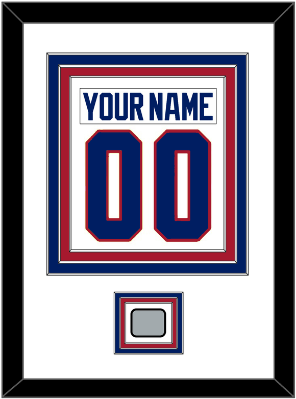 Montreal Nameplate & Number (Back) Combined With Stanley Cup Champions Patch - Home White (1984-1997) - Triple Mat 1