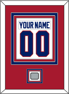 Montreal Nameplate & Number (Back) Combined With Stanley Cup Champions Patch - Home White (1984-1997) - Triple Mat 2