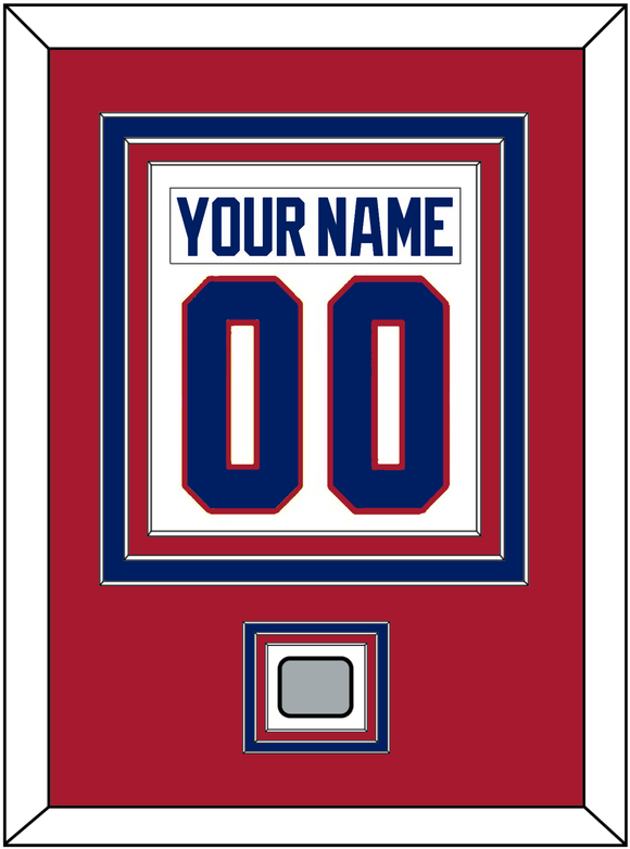 Montreal Nameplate & Number (Back) Combined With Stanley Cup Finals Patch - Home White (1984-1997) - Triple Mat 2