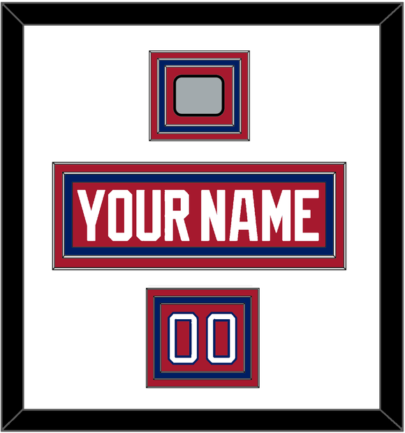 Montreal Nameplate, Number (Shoulder) & 1993 Stanley Cup Champions Patch - Road Red (1984-1997) - Triple Mat 1