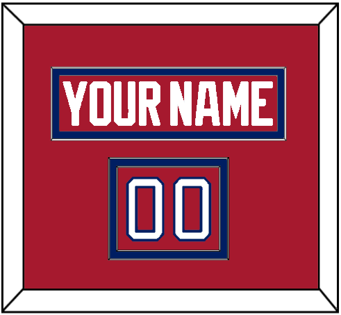 Montreal Nameplate & Number (Shoulder) - Road Red (1984-1997) - Double Mat 2