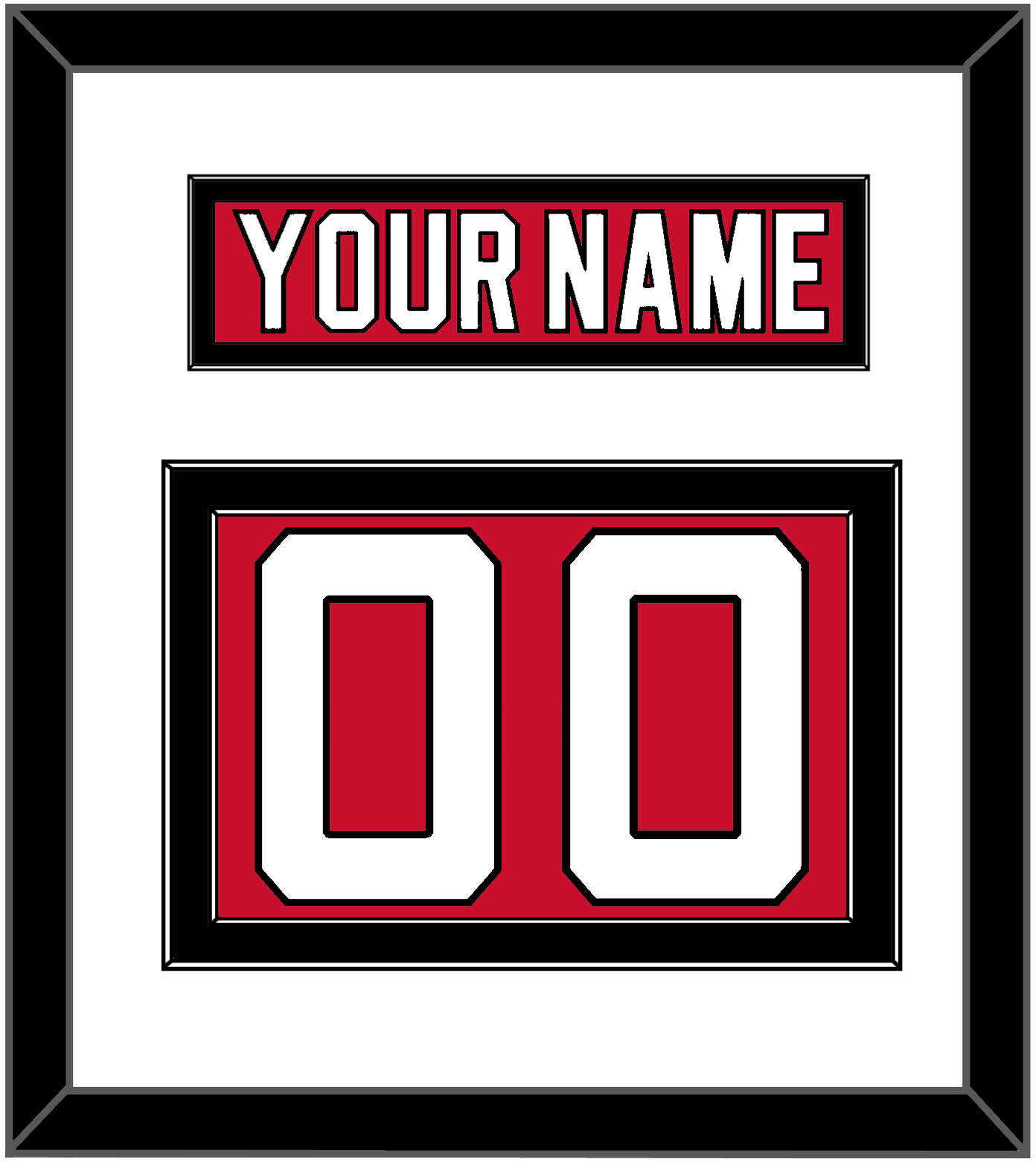New Jersey Nameplate & Number (Back) - Home Red (2007-2017) - Signature Tier 1