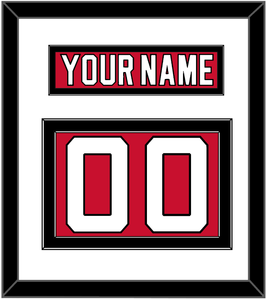 New Jersey Nameplate & Number (Back) - Road Red (1992-2007) - Double Mat 1