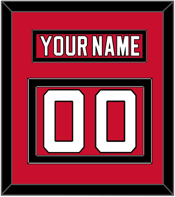 New Jersey Nameplate & Number (Back) - Road Red (1992-2007) - Double Mat 2