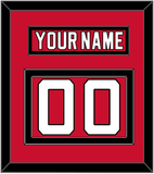 New Jersey Nameplate & Number (Back) - Home Red (2007-2017) - Double Mat 2