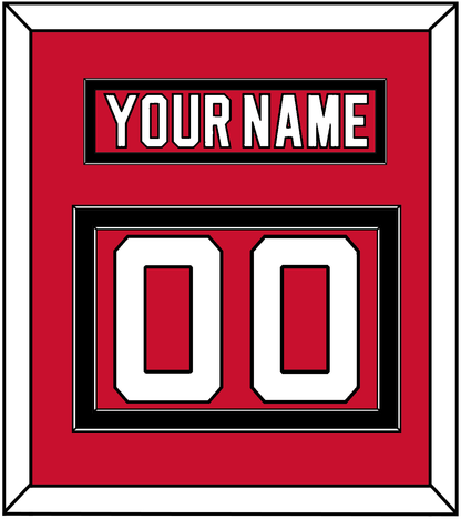 New Jersey Nameplate & Number (Back) - Home Red - Signature Tier 2