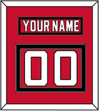 New Jersey Nameplate & Number (Back) - Home Red (2007-2017) - Double Mat 2