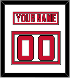 New Jersey Nameplate & Number (Back) - Road White - Double Mat 1