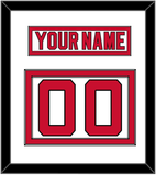 New Jersey Nameplate & Number (Back) - Road White - Double Mat 1