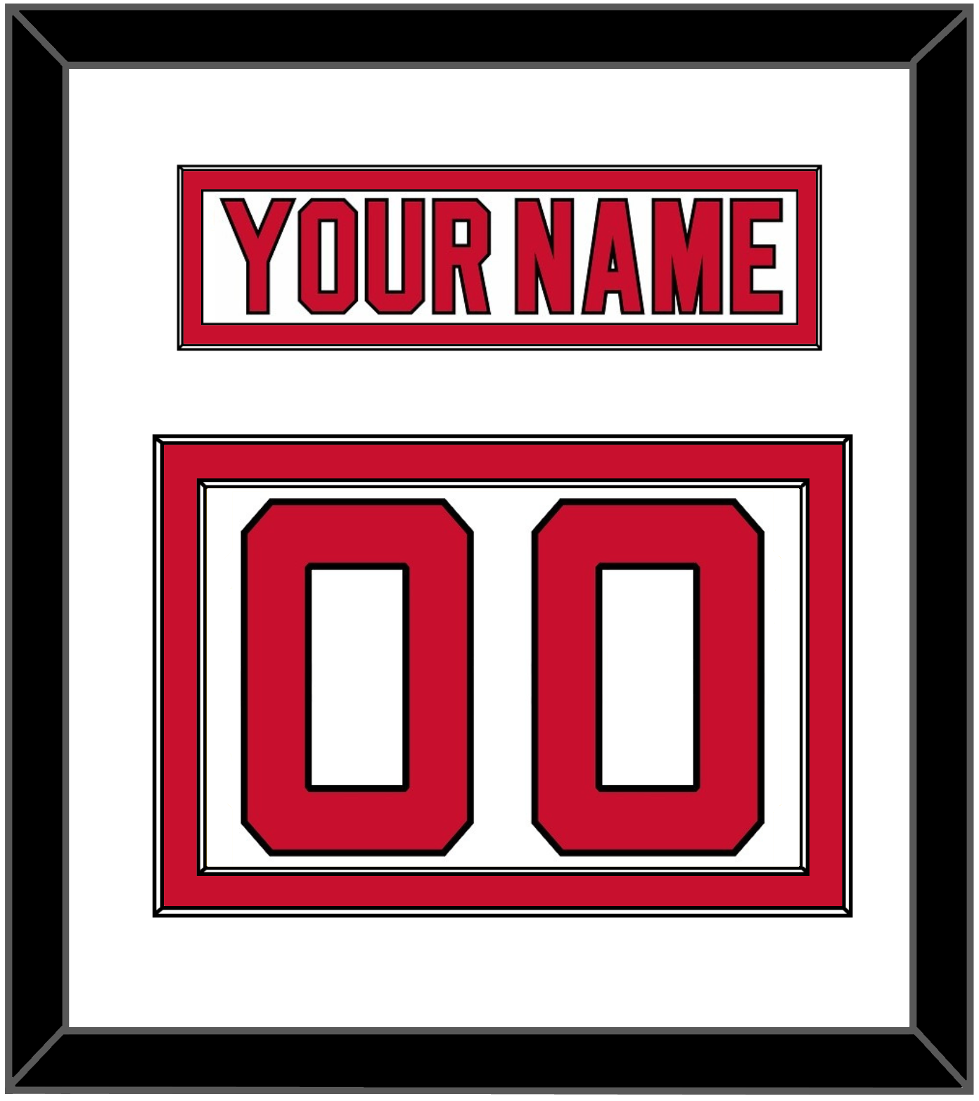 New Jersey Nameplate & Number (Back) - Home White (1992-2007) - Signature Tier 1