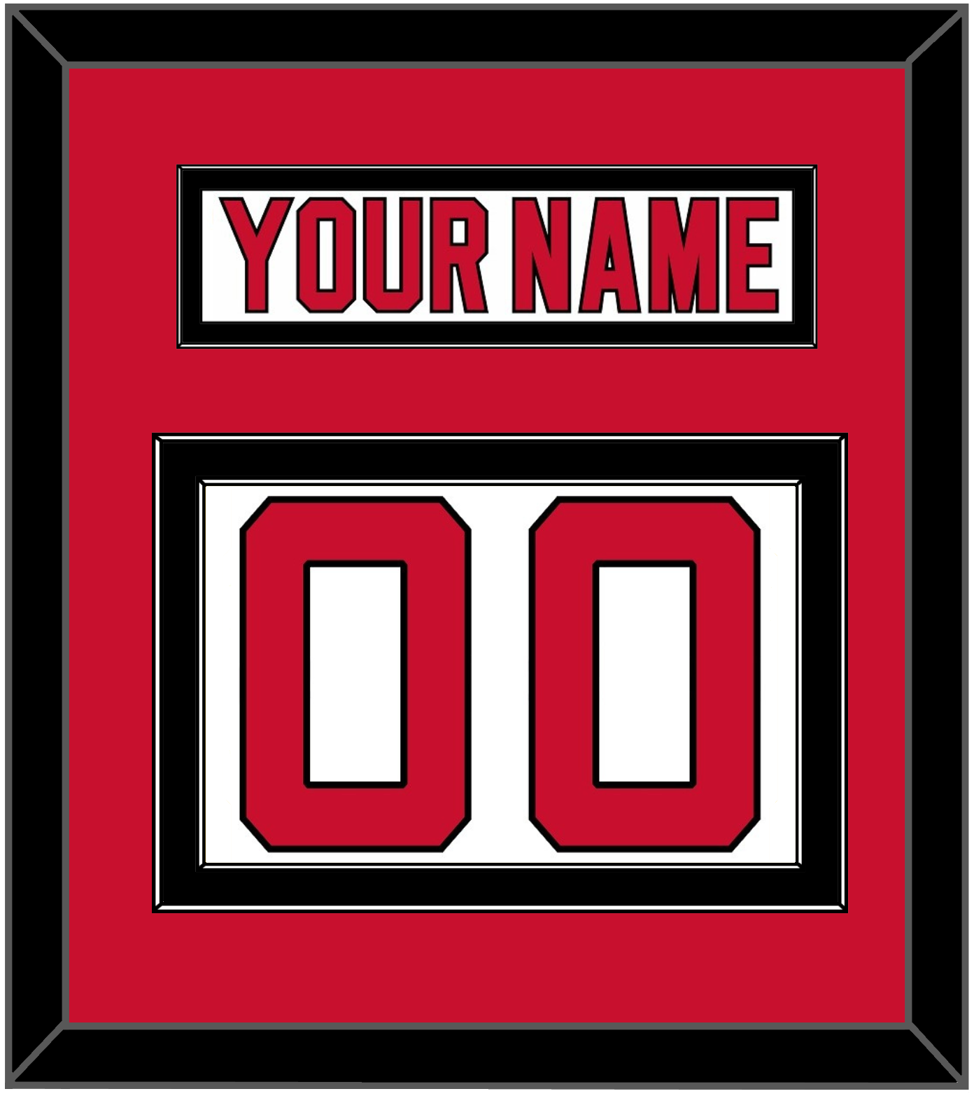 New Jersey Nameplate & Number (Back) - Road White (2007-2017) - Signature Tier 2