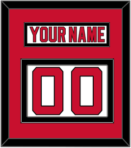 New Jersey Nameplate & Number (Back) - Road White - Double Mat 2