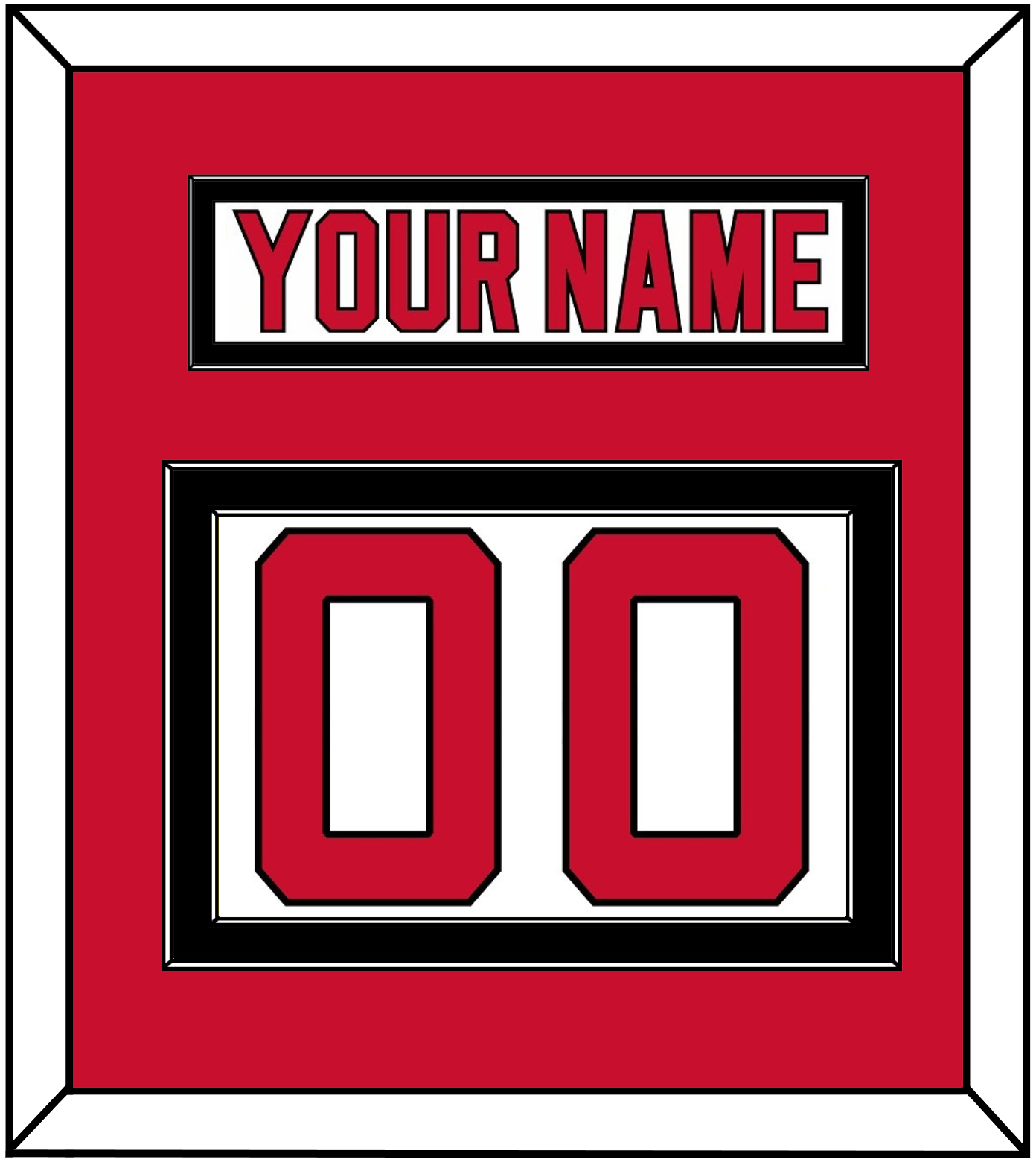 New Jersey Nameplate & Number (Back) - Road White (2007-2017) - Signature Tier 2